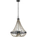 Oglesby Washed Pine Stardust LED Chandelier - Chandeliers