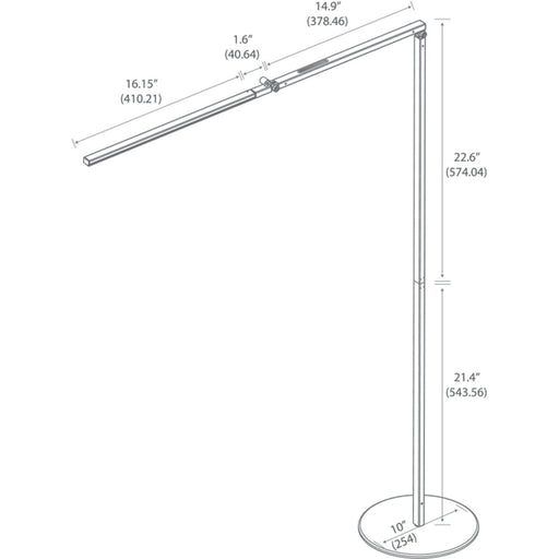 Z-Bar Floor Lamp (Cool Light; Silver) - Floor Lamp
