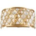 Paris Matte Gold Clear Golden Teak Crystal 2 Light Wall Sconce - Wall Sconces