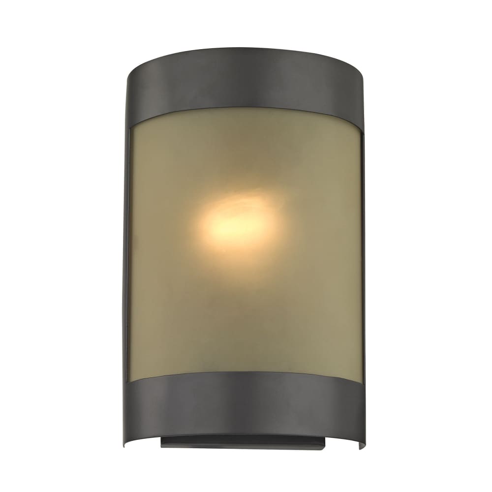 1-Light Wall Sconce in Oil Rubbed Bronze with Light Amber Glass - Wall Sconces
