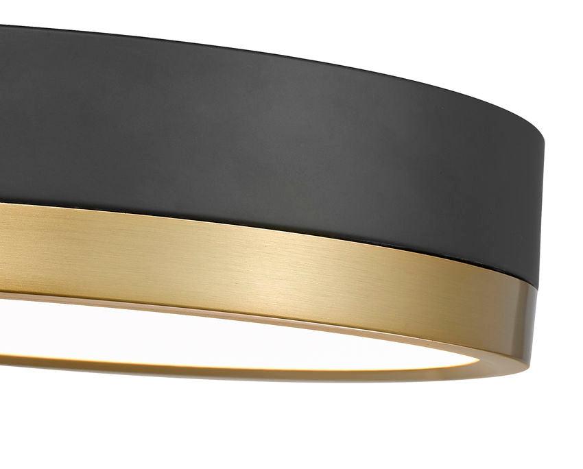 Algar LED Flushmount Matte Black Modern Gold Z-Lite 1006F12-MB-MGLD-LED | theLightShop