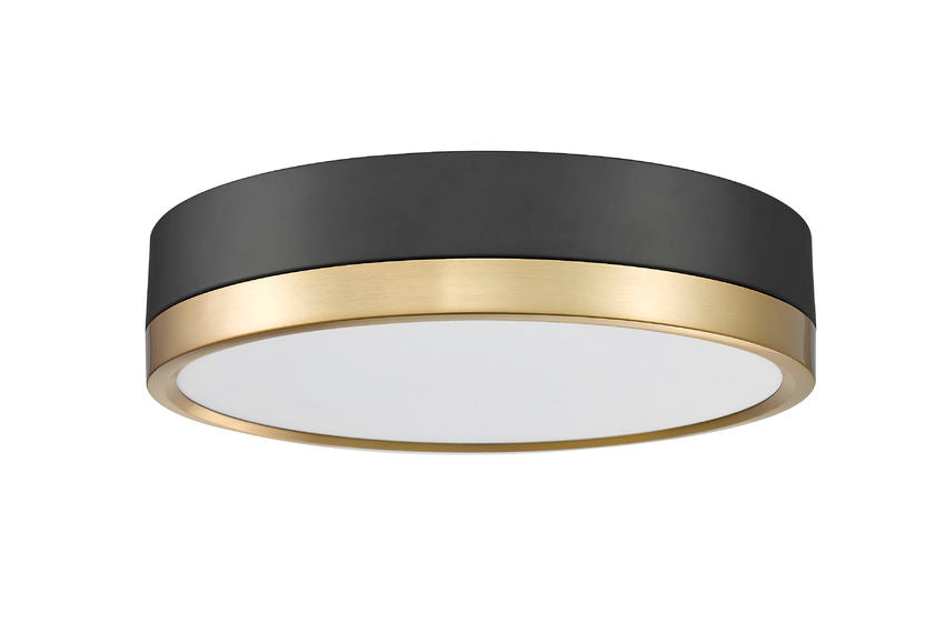 Algar LED Flushmount Matte Black Modern Gold Z-Lite 1006F12-MB-MGLD-LED | theLightShop