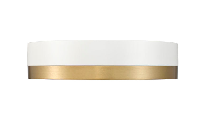 Algar LED Flushmount Matte White Modern Gold Z-Lite 1006F12-MW-MGLD-LED | theLightShop