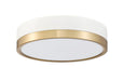 Algar LED Flushmount Matte White Modern Gold Z-Lite 1006F12-MW-MGLD-LED | theLightShop