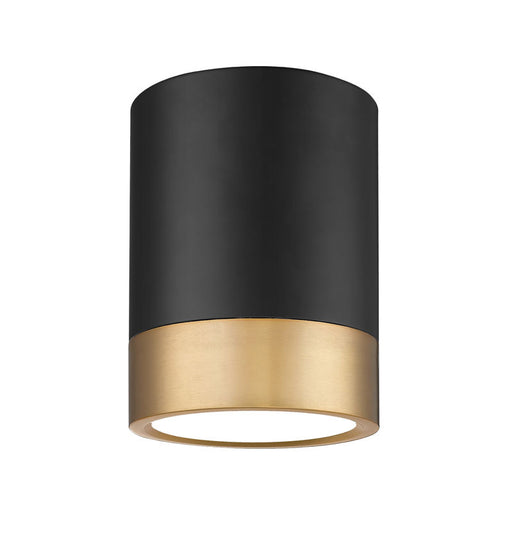 Algar LED Flushmount Matte Black Modern Gold Z-Lite 1006F6-MB-MGLD-LED | theLightShop