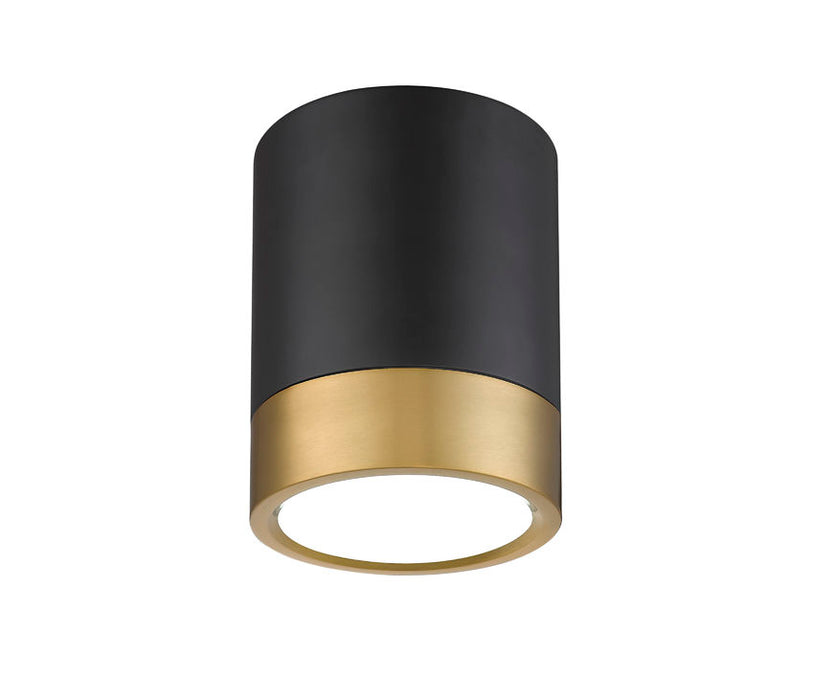 Algar LED Flushmount Matte Black Modern Gold Z-Lite 1006F6-MB-MGLD-LED | theLightShop