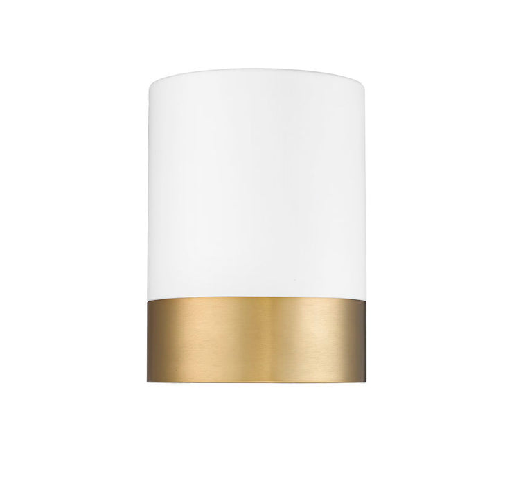 Algar LED Flushmount Matte White Modern Gold Z-Lite 1006F6-MW-MGLD-LED | theLightShop
