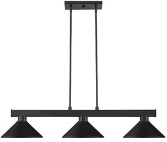 Z-Lite Cobalt Matte Black 3 Light Island Billiard Pendant 152MB-MMB