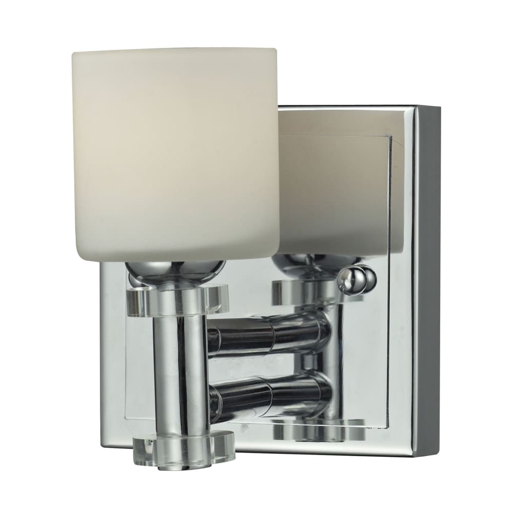 1LIGHT GLASS BATH BAR in CHROME FINISH - Bath & Vanity