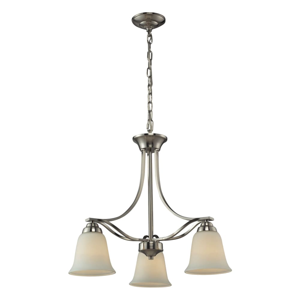 3 Light Chandelier In Brushed Nickel - Chandeliers