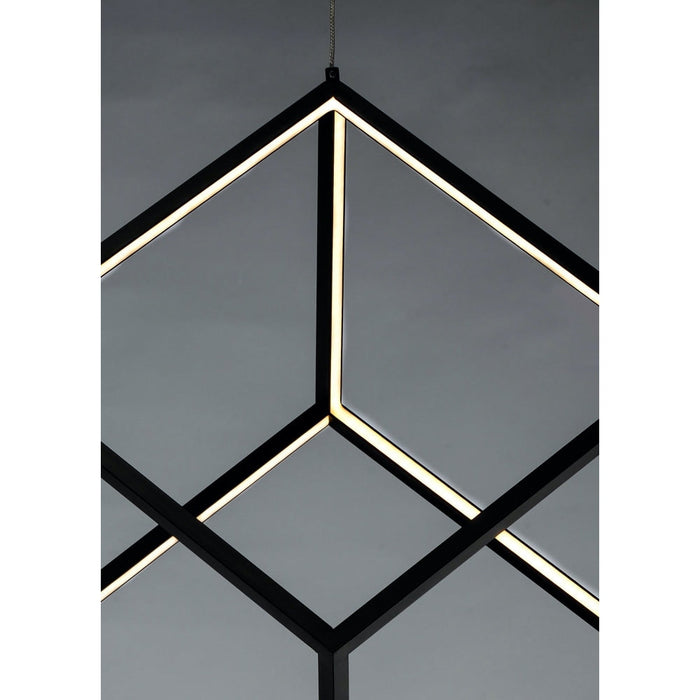 4 Square Black LED Single Pendant - Pendants