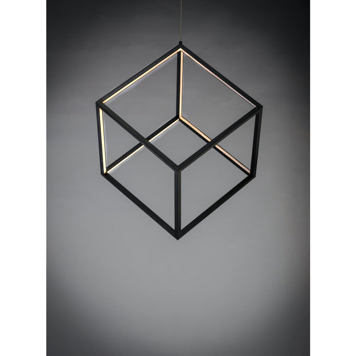 4 Square Black LED Single Pendant - Pendants