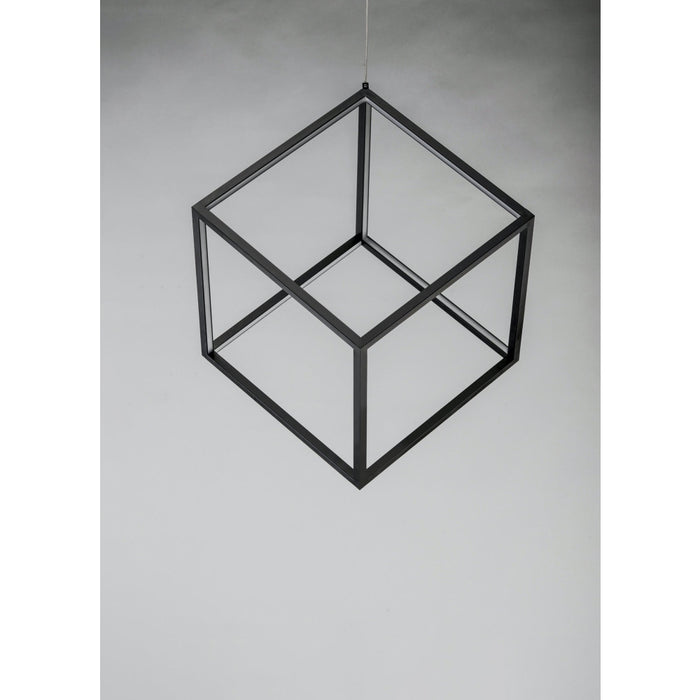 4 Square Black LED Single Pendant - Pendants