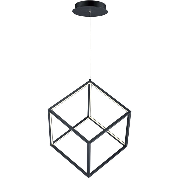 4 Square Black LED Single Pendant - Pendants