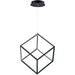 4 Square Black LED Single Pendant - Pendants