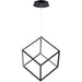 4 Square Black LED Single Pendant - Pendants
