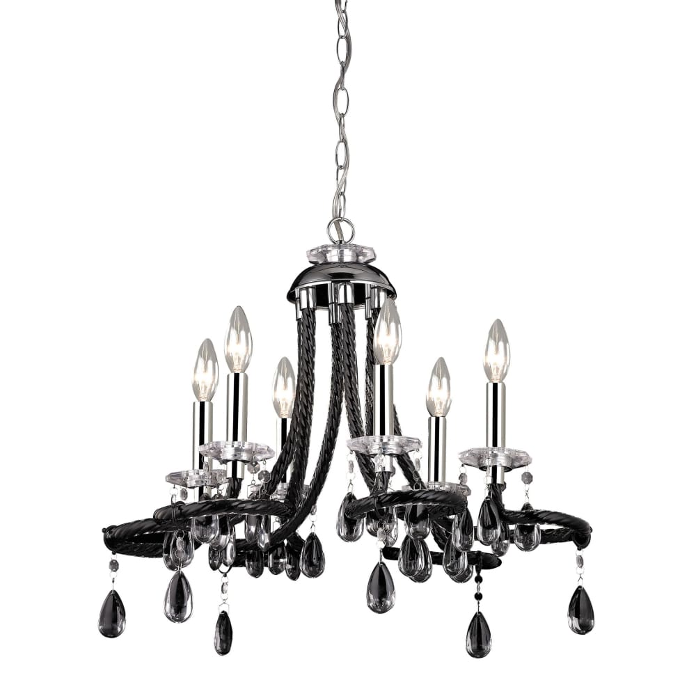 6-Light Mini Chandelier in Black Acrylic - Chandeliers