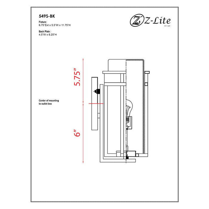 Abbey Black Outdoor Wall Sconce | theLightShop