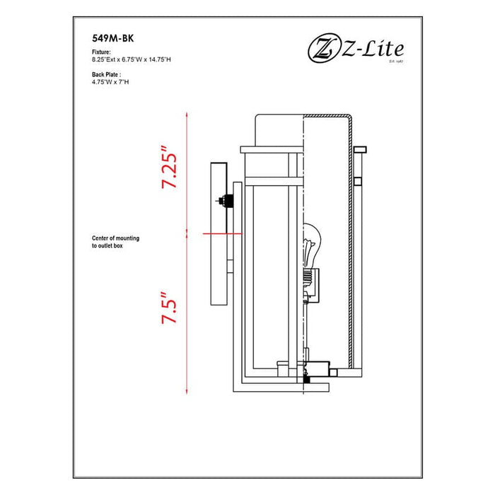 Abbey Black Outdoor Wall Sconce | theLightShop