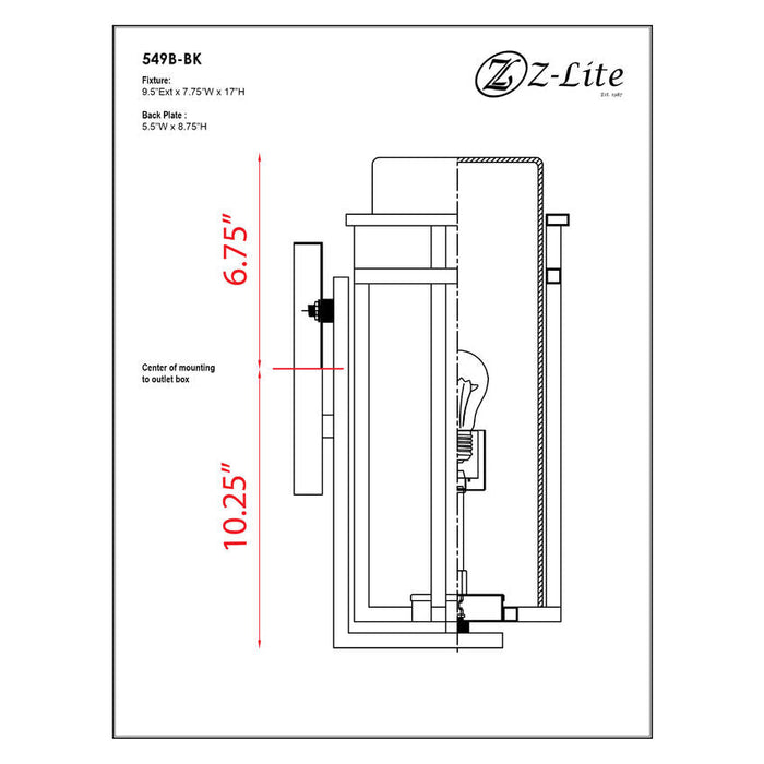 Abbey Black Outdoor Wall Sconce | theLightShop