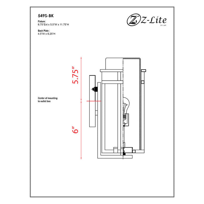 Abbey Black Outdoor Wall Sconce | theLightShop