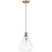 Abbott Weathered Oak / Antique Brass Single Pendant - Pendants