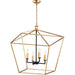 Abode Gold Leaf / Textured Black Chandelier - Chandeliers