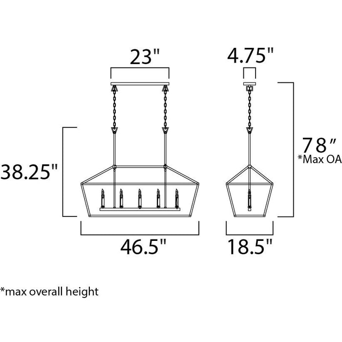Abode Textured Black / Polished Nickel Chandelier - Chandeliers