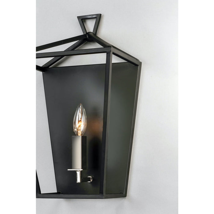 Abode Textured Black / Polished Nickel Wall Sconce - Wall Sconce