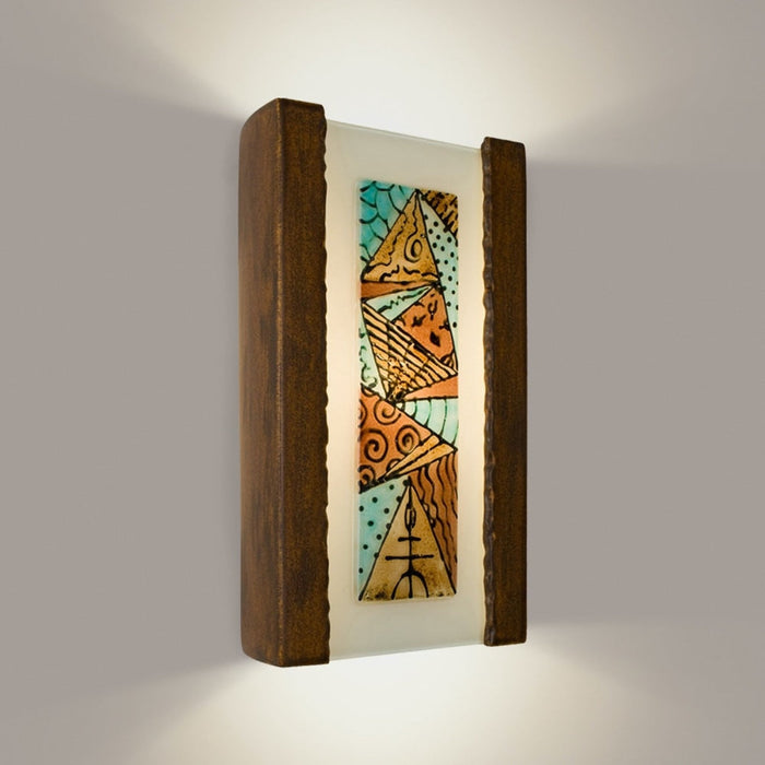 Abstract Butternut and Multi Turquoise Wall Sconce - Wall Sconce