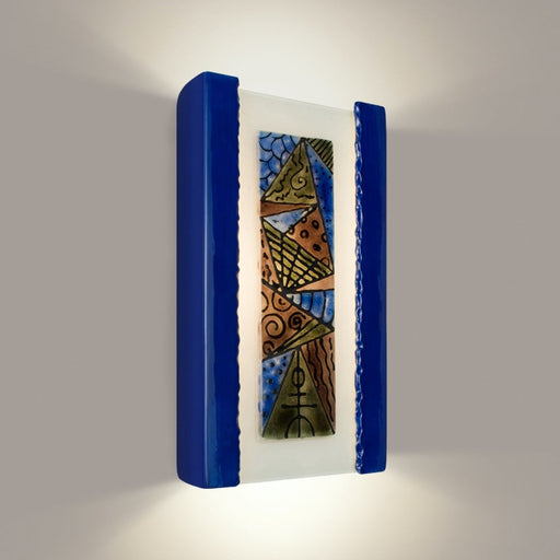 Abstract Cobalt Blue and Multi Sapphire Wall Sconce - Wall Sconce