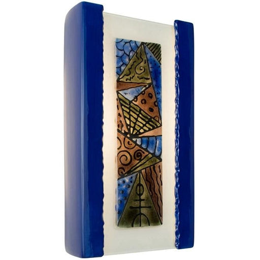 Abstract Cobalt Blue and Multi Sapphire Wall Sconce - Wall Sconce