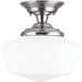 Academy Brushed Nickel Semi-Flush Mount - Semi-Flushmounts
