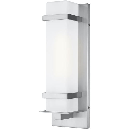 Alban Satin Aluminum LED Outdoor Wall Lantern - Outdoor Wall Sconce