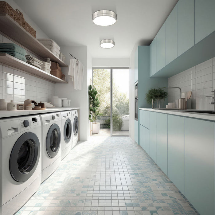 Algar Brushed Nickel 12 Inch LED Flushmount Z-Lite 1006F12-BN-LED | theLightShop