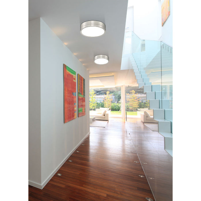 Algar Brushed Nickel 12 Inch LED Flushmount Z-Lite 1006F12-BN-LED | theLightShop