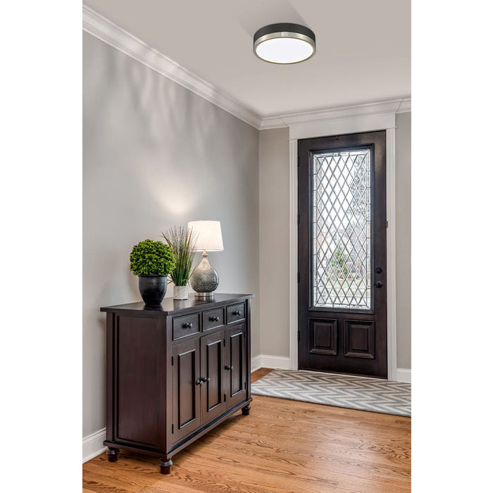Algar Matte Black Brushed Nickel 12 Inch LED Flushmount Z-Lite 1006F12-MB-BN-LED | theLightShop