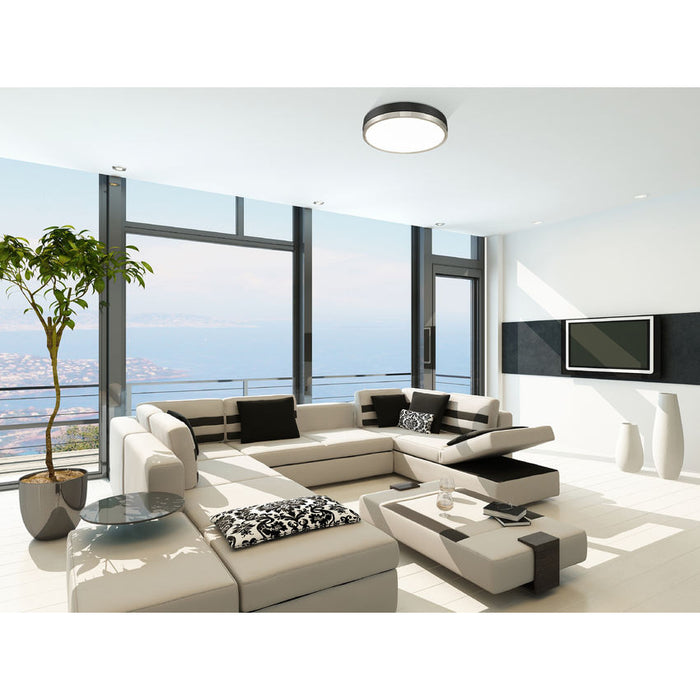 Algar Matte Black Brushed Nickel LED 16 Inch Flushmount Z-Lite 1006F16-MB-BN-LED | theLightShop