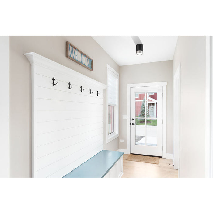 Algar Matte Black Brushed Nickel LED 6 Inch Cylinder Flushmount Z-Lite 1006F6-MB-BN-LED | theLightShop