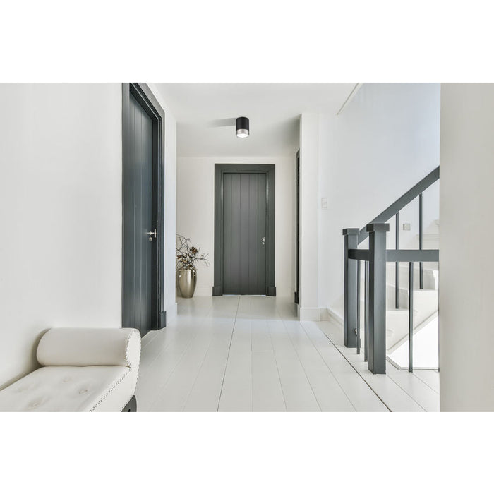 Algar Matte Black Brushed Nickel LED 6 Inch Cylinder Flushmount Z-Lite 1006F6-MB-BN-LED | theLightShop