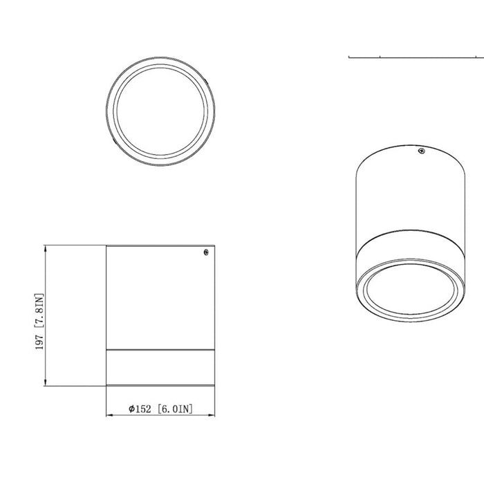 Algar Matte Black Brushed Nickel LED 6 Inch Cylinder Flushmount Z-Lite 1006F6-MB-BN-LED | theLightShop