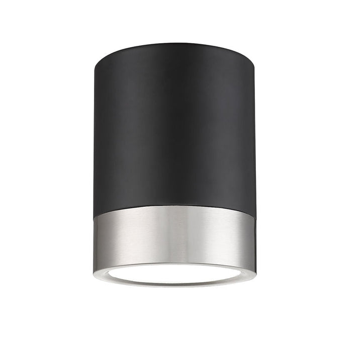 Algar Matte Black Brushed Nickel LED 6 Inch Cylinder Flushmount Z-Lite 1006F6-MB-BN-LED | theLightShop