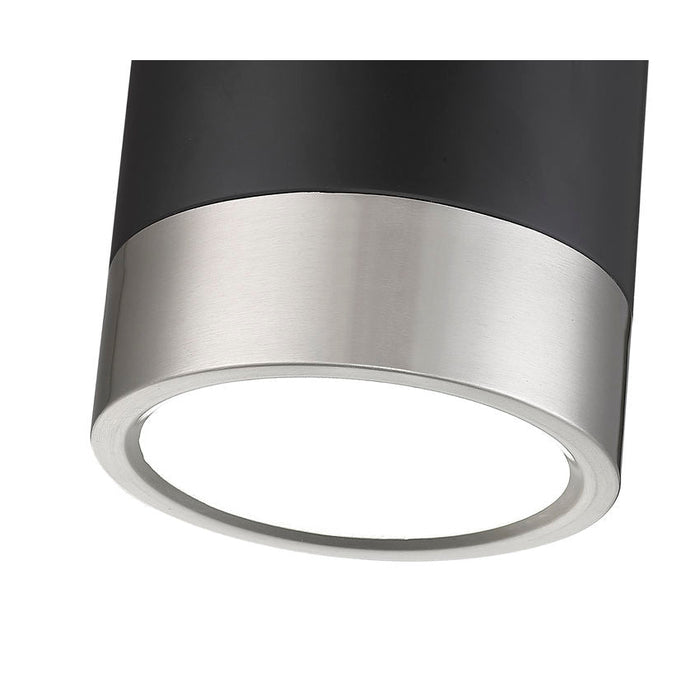 Algar Matte Black Brushed Nickel LED 6 Inch Cylinder Flushmount Z-Lite 1006F6-MB-BN-LED | theLightShop