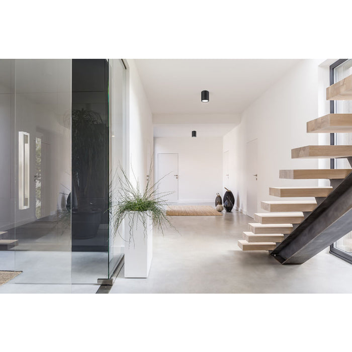 Algar Matte Black LED 6 Inch Cylinder Flushmount Z-Lite 1006F6-MB-LED | theLightShop