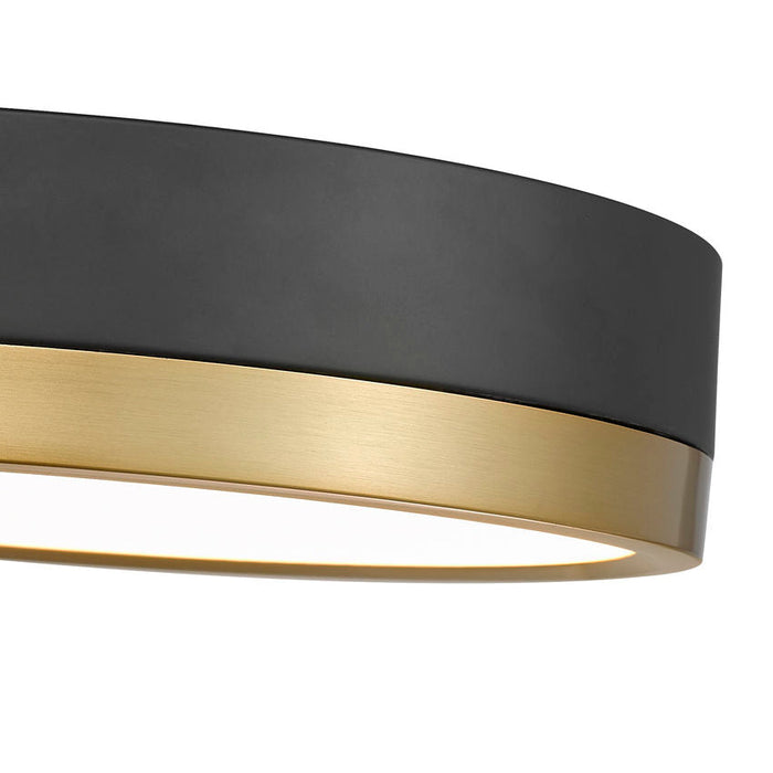 Algar Matte Black Modern Gold 12 Inch LED Flushmount Z-Lite 1006F-12-MB-MGLD-LED | theLightShop