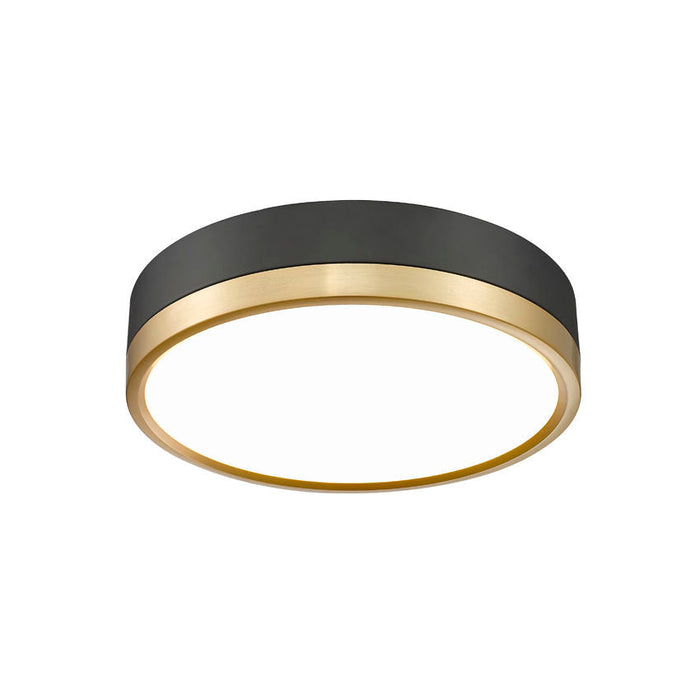 Algar Matte Black Modern Gold 12 Inch LED Flushmount Z-Lite 1006F-12-MB-MGLD-LED | theLightShop