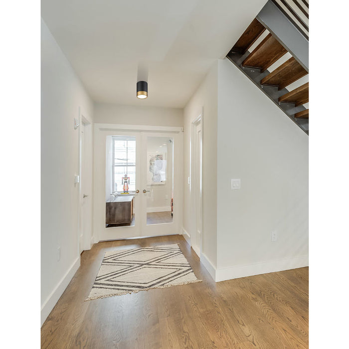 Algar Matte Black Modern Gold LED 6 Inch Flushmount Z-Lite 1006F6-MB-MGLD-LED | theLightShop