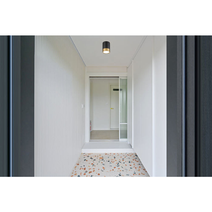 Algar Matte Black Modern Gold LED 6 Inch Flushmount Z-Lite 1006F6-MB-MGLD-LED | theLightShop