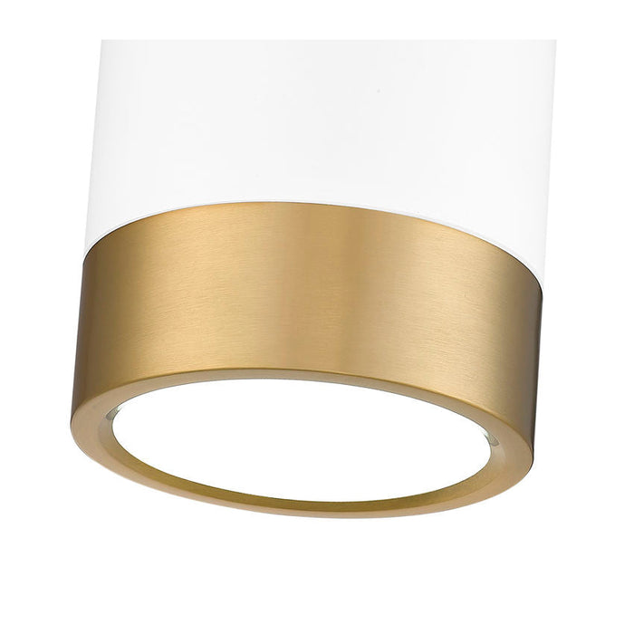 Algar Matte White Modern Gold LED 6 Inch Cylinder Flushmount Z-Lite 1006F6-MW-MGLD-LED | theLightShop