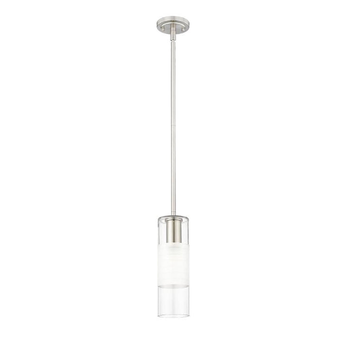 Alton Brushed Nickel 1 Light Stem Pendant Z-Lite 824P-ROD-BN | theLightShop